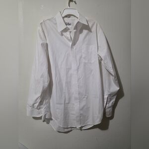 Vtg Sears Roebuck Men's Long Sleeve Ivory Button-Down Shirt, Size: Tall 17 36/37